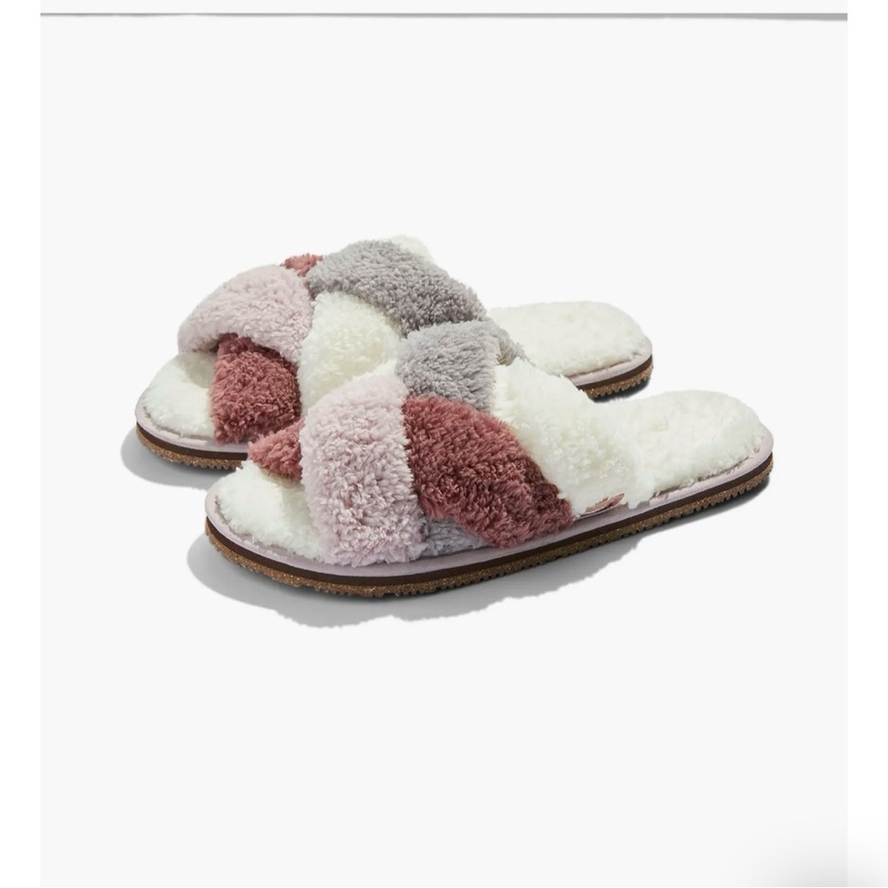 Feelgoodz Womens‎ Equinox Cross Strap Slippers / House Shoes Sz 8